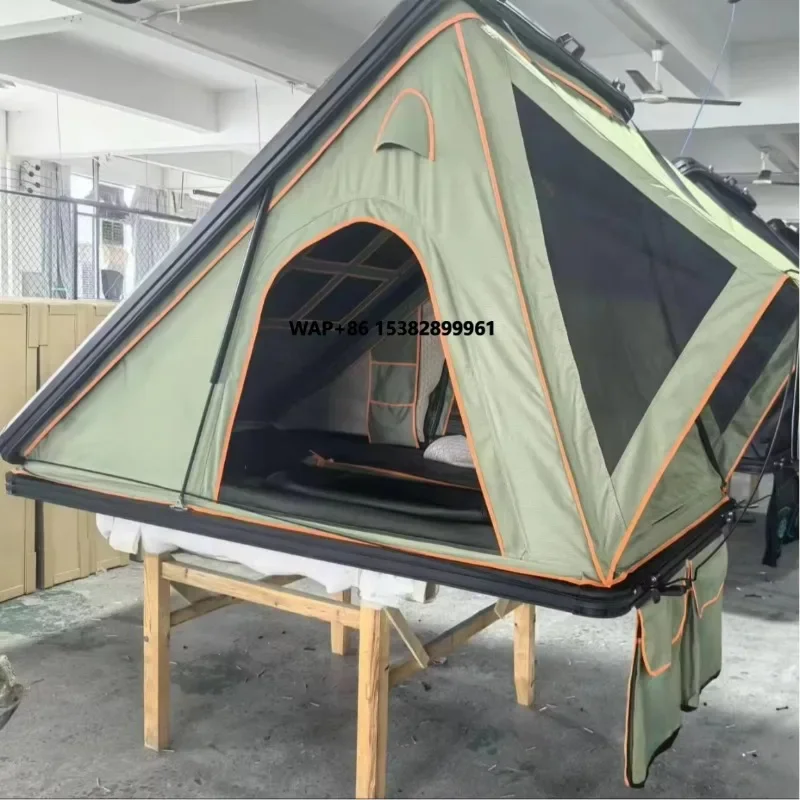 

Outdoor Camping Hot Sell Triangle Roof Top Tents Hardshell Slim Aluminum Dachzelt Hardtop Car Rooftop Tent