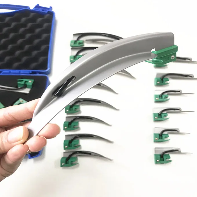 

Disposable/economic Fiber optic Laryngoscope set Conventional LED Laryngoscopy for endotracheal intubation