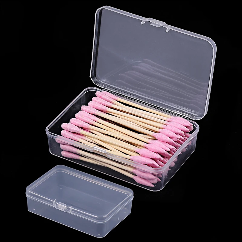 1pcs Portable Plastic Cotton Swabs Storag Box Holder Jewelry Case Nail Tool Container Travel Medicine Box Makeup Tools