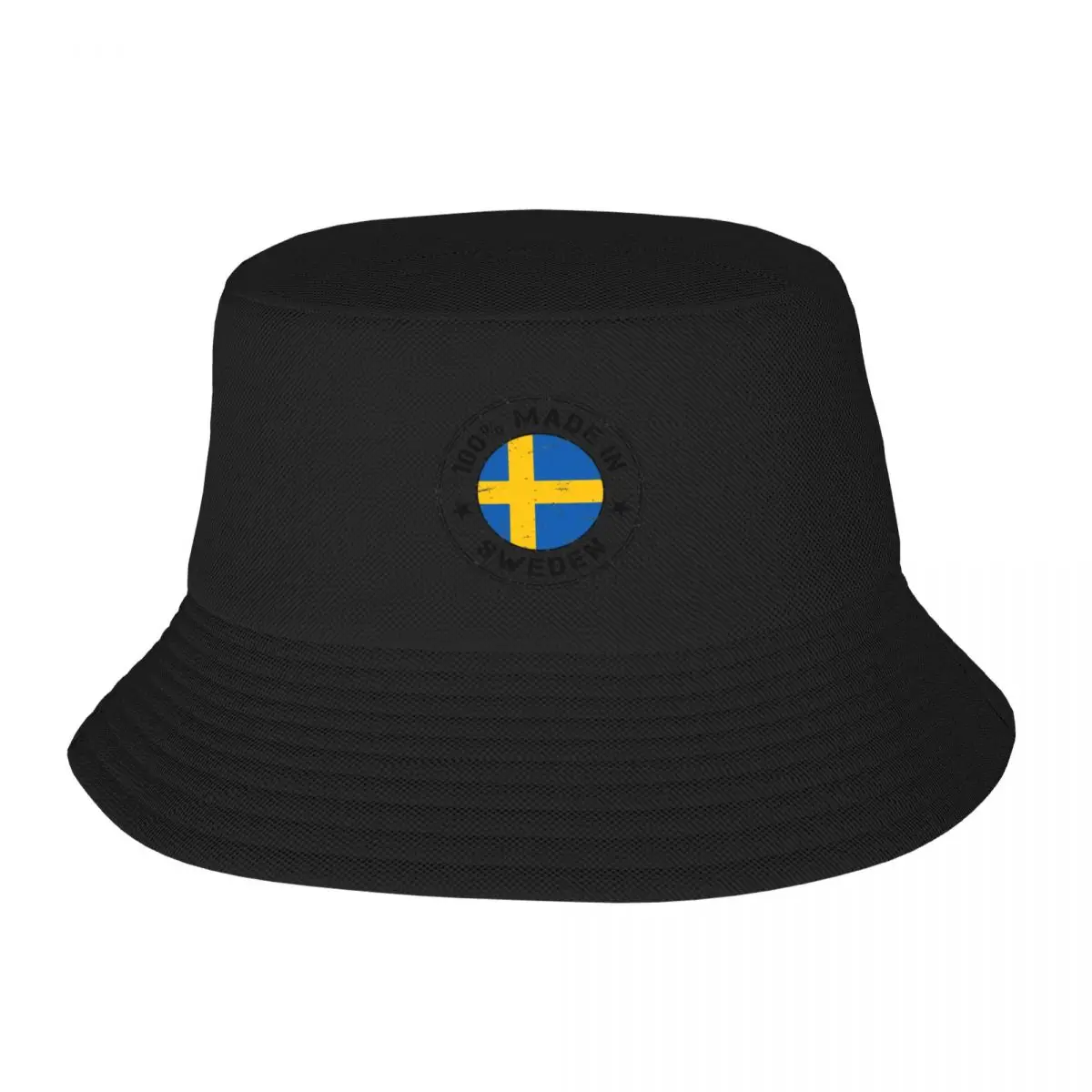 Sweden Swedish flag flag stamp Bucket Hat Streetwear fashionable Caps For Women Men's