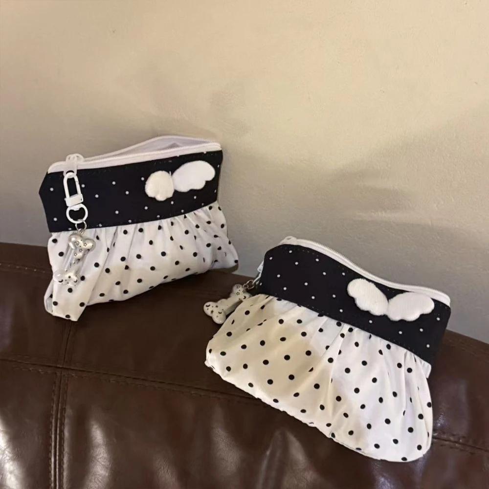 Kawaii Münzbörse Koreanische Polka-Dot-Aufbewahrungstasche Niedliche 3D-Flügel-Mini-Kartenhülle Tragbare Münzbörse Schlüsseltasche Kopfhörertasche Geschenk – Detail 6
