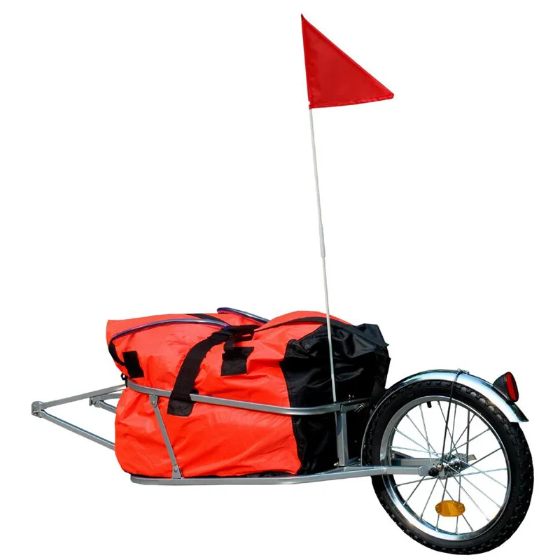 Bike Single-wheel Luggage Trailer Folding Rear-pull Shopping Cycling Trailer Cargo Bags Bicycle Luggage Carrier Bike Accessories