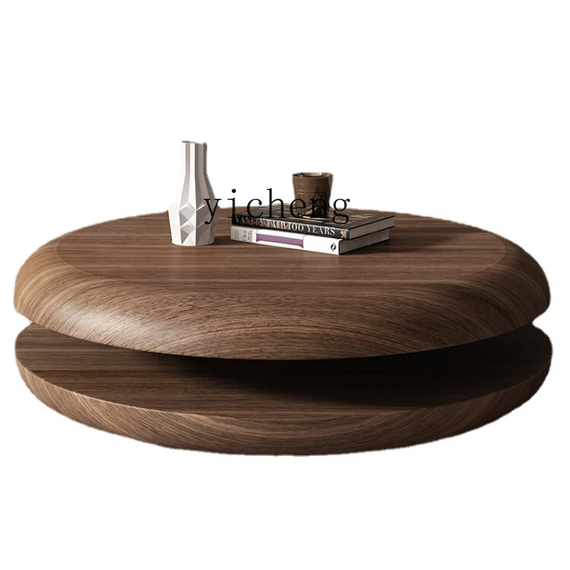 

Zk round Tea Table Walnut Living Room Home Designer Model Scaling Spinning Creative