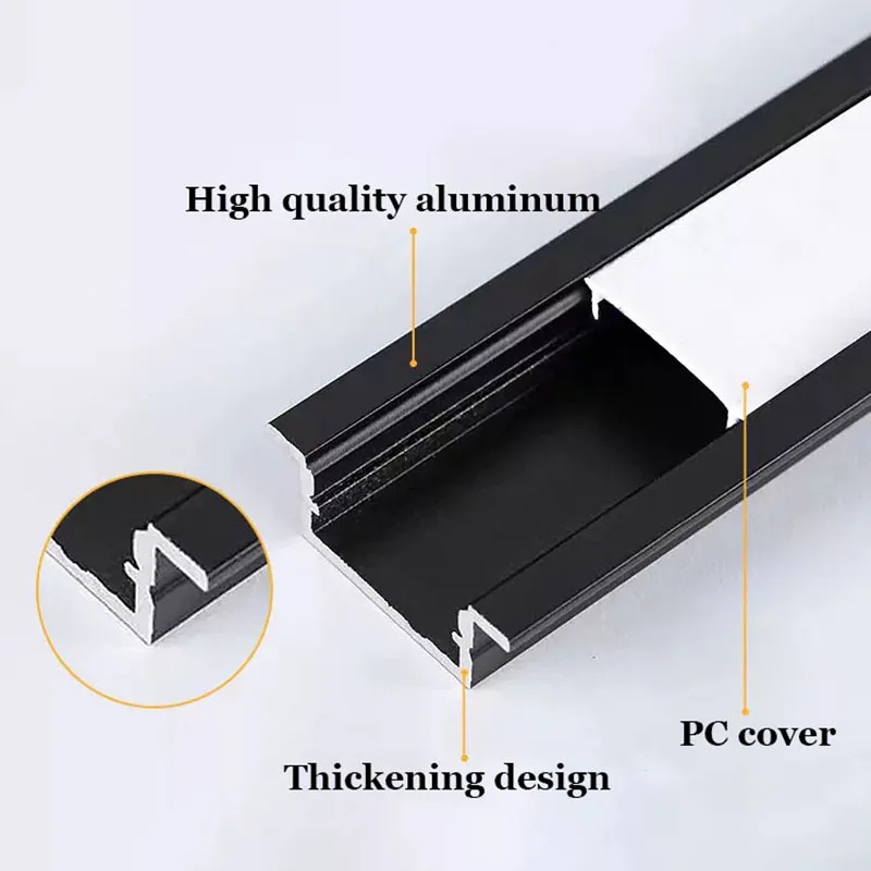 LED 알루미늄 프로파일 책장 캐비닛 선반 조명 스트립 바, 채널 디퓨저, 거실 주방 옷장 라인 조명, 0.5 m, 1m