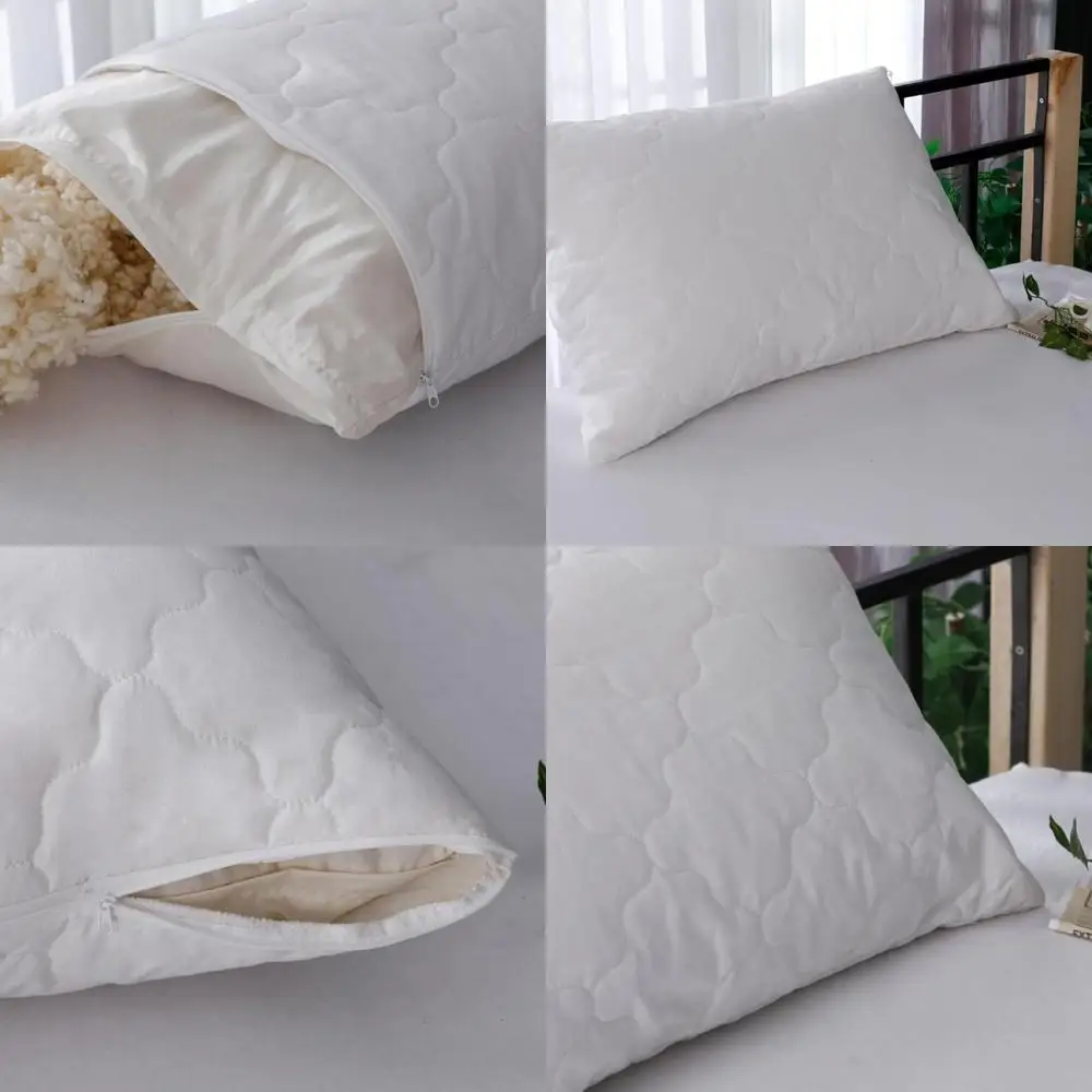 

Australian Wool Pillow - Temperature Regulating, Hypoallergenic, Washable Cotton Cover, Ideal for All Seasons, Adjustable Suppor