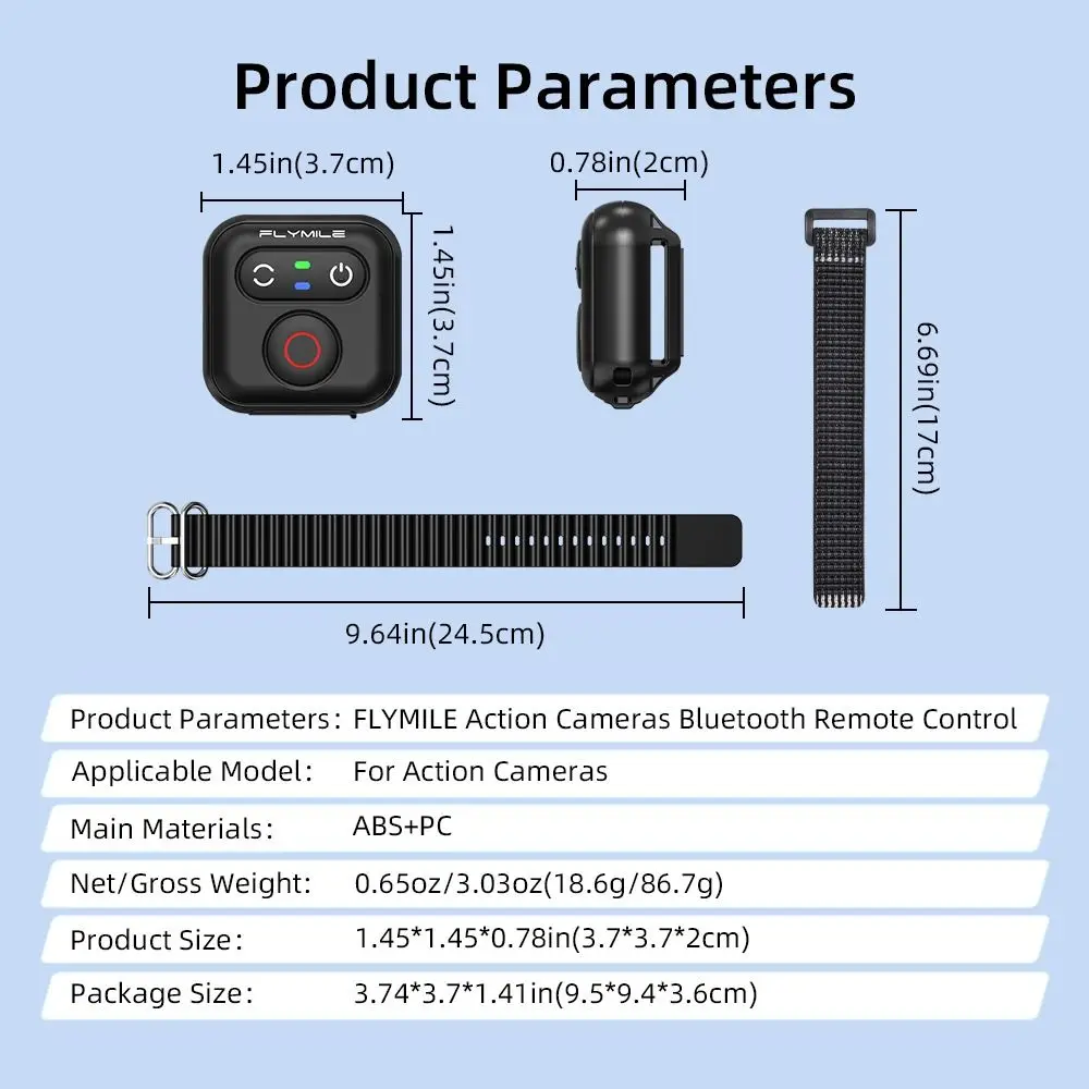50M Bluetooth Remote Control Multifunctional Camera Wireless Shooting Controller for Insta360 X5/X4/X3/AcePro 2/Go 3/3S