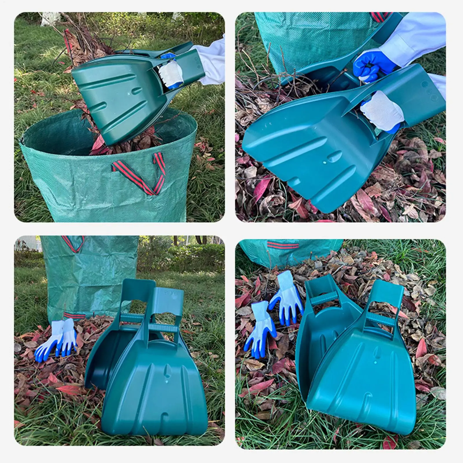 

Portable Leaf Hand Rakes Rubbish Pick Up Gather Leaves Leaf Collector Grabber Scoops Hand Held Collector for Garden Cleaning