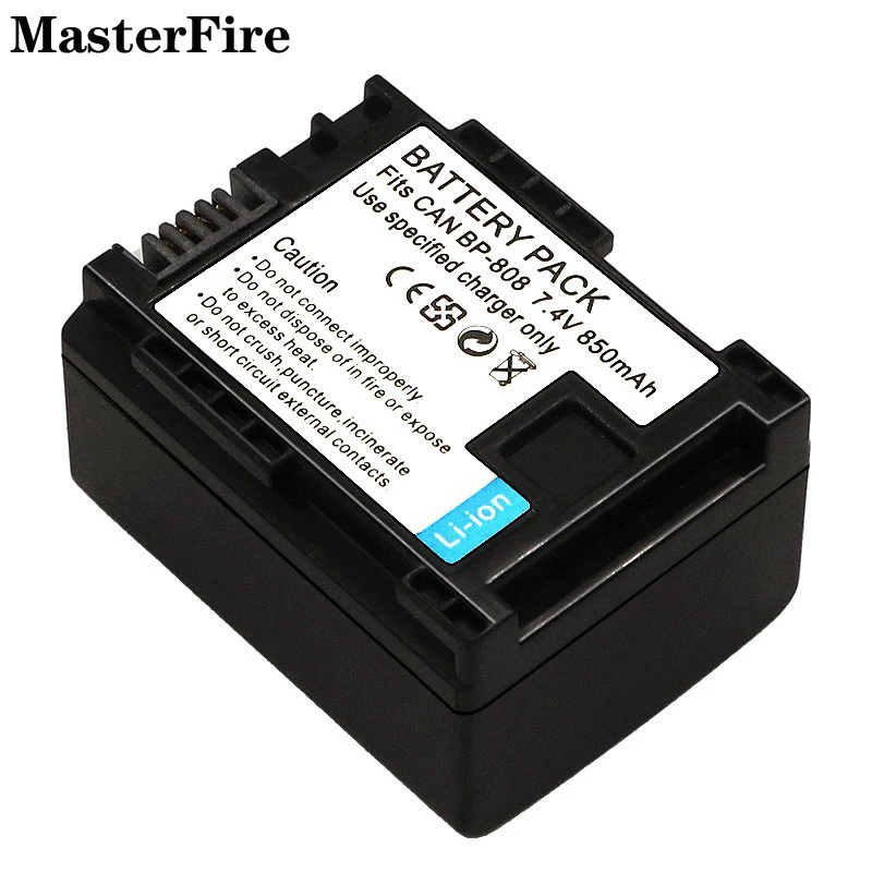 

2-10PCS BP-808 BP 808 7.4V 850mah Replacement Li-ion Battery For Canon FS406 FS46 FS100 FS306 HFS30 HFM41 HFM400 HF11 HG20 Cell