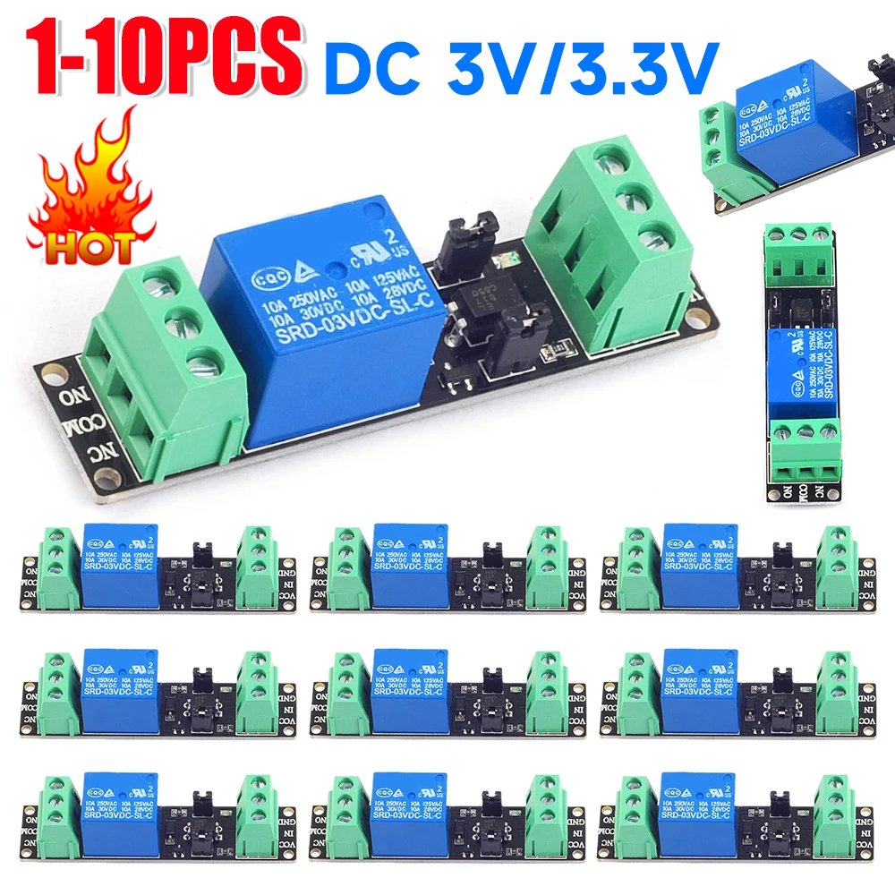 1-10PCS DC 3V/3.3V Isolated Drive Control Board Output Signal Indicator High Level Driver Module High Level Trigger Relay Module