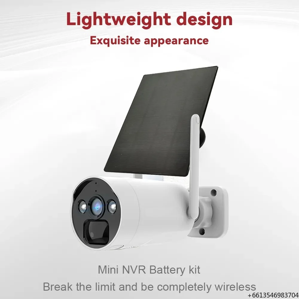 Outdoor Solar Camera System with 4 Bullet Solar Wifi Camera and Mini NVR Wireless Connection PIR Solar Camera Kit