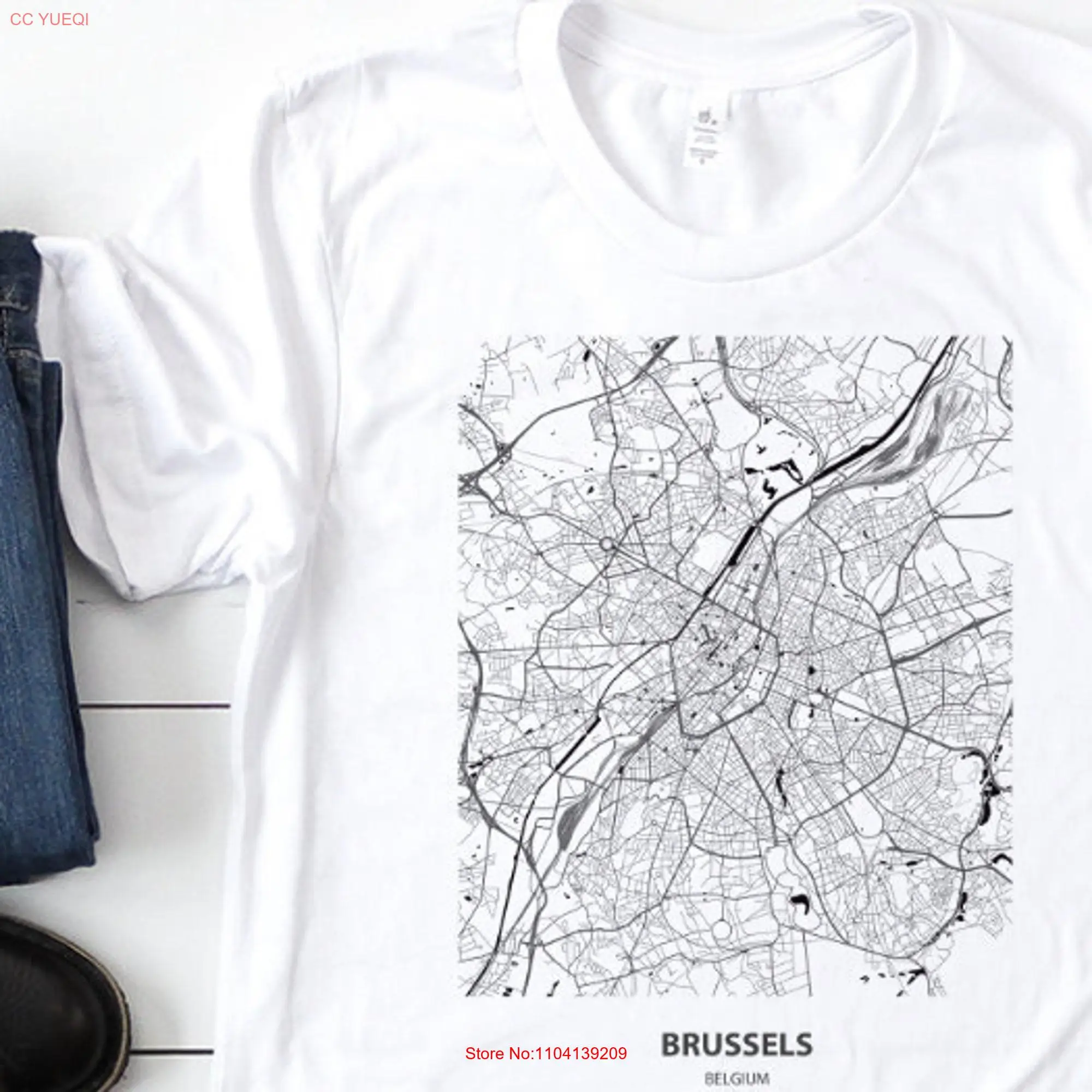 Moving to Brussels Belgium Map s T Shirt Birthday for Men and Women long or short sleeves