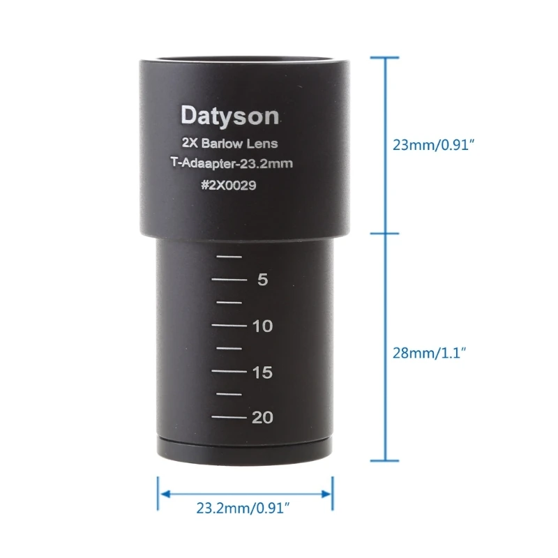 2X Barlow Lens için 23.2mm dağı Port mikroskop Barlow Lens optik cam Lens