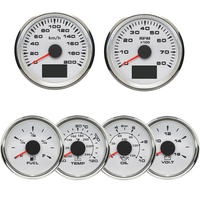 HD 6 Gauge Set 85MM 0-160MPH/200kmh GPS Speedometer Tachometer + 52MM Water Temp Oil Pressure Fuel Level Meter Voltmeter for Car