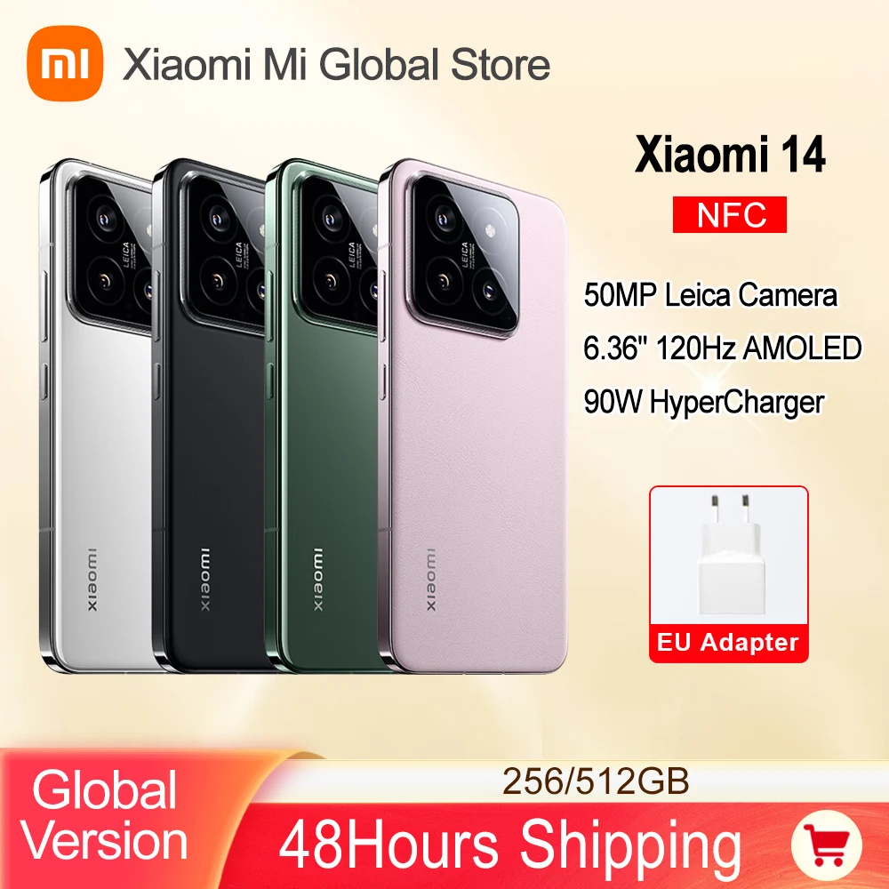 Xiaomi 14 Global Version Snapdragon® 8 Gen 3 NFC 90W HyperCharge 1.5K 6.36 AMOLED Display 50MP Leica Camera IP68 Smartphone
