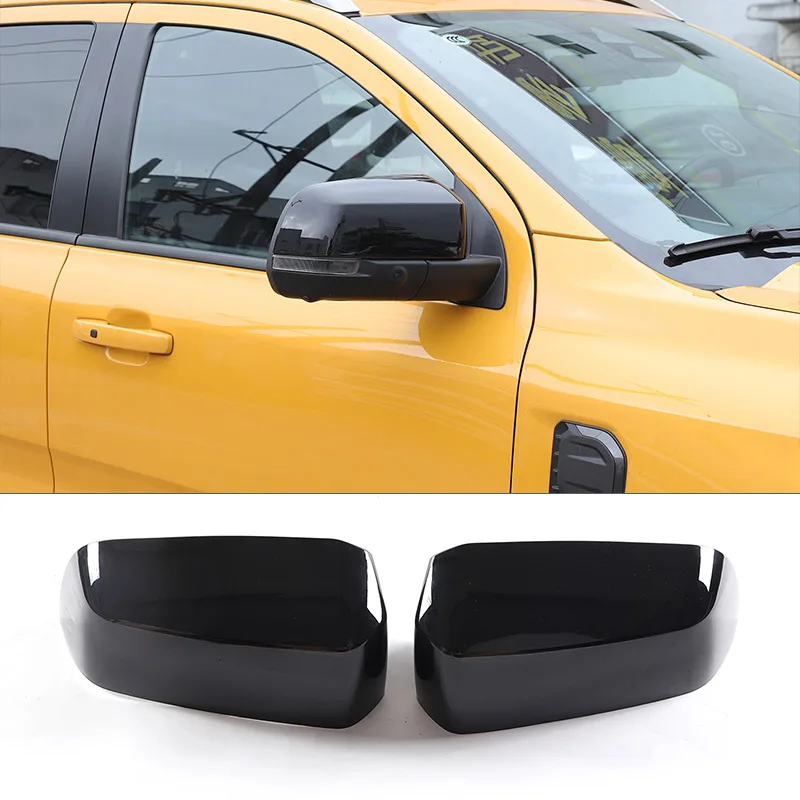

Car Rearview Mirror Cover For Ford Ranger 2023+ ABS Carbon Fiber/Black Rear View Mirror Decorative Shell Exterior Accessories