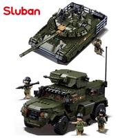 Sluban Army T80BVMS Main Battle Tank Typhoon VDVS Assault Armored Vehicle Model Building Blocks Educational Toys for Children