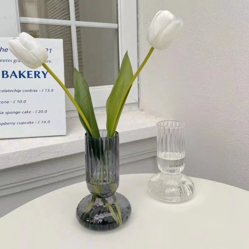 Nordische Kreative Glasvase Einfache Transparente Vase für Blumendekoration Wohnzimmerdekoration Moderne Wohnraumdekoration