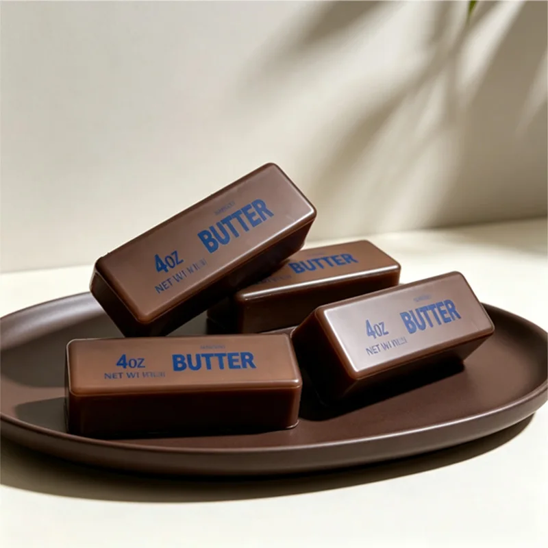 PU Soft Butter Bar Cheese Stick Squishy Toy Chocolate Shaped Slow Rebound Stress Ball Squeeze Vent Fidget Toy for Stress Relief