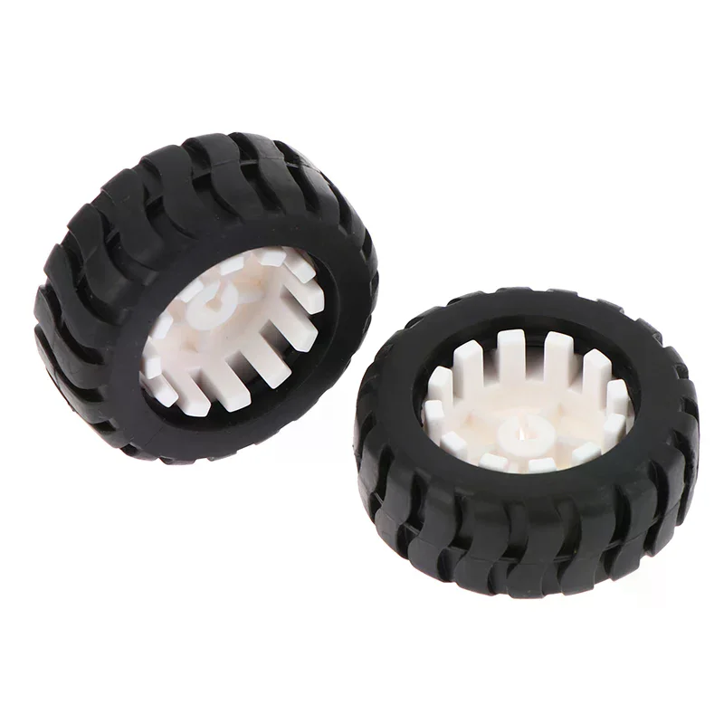 2pcs D-Axis Rubber Tire Robot Accessories Tracking Trolley Model Wheel For N20 Motor Car Robot DIY Toys Parts