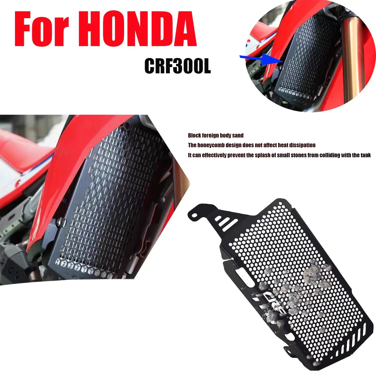 

Suitable for Honda CRF 300L 2021-2022 modified water tank net radiator protective cover accessories