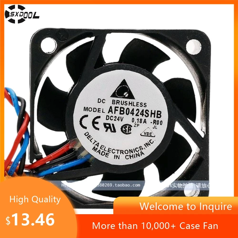 

40mm Fan for Delta AFB0424SHB -ROO 24V 0.18A Cooling Fan with Dual Ball Bearings for Servers