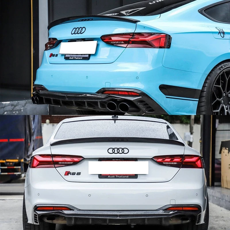 For AUDI A5 S5 RS5 B9 2Door Coupe S Style Carbon fiber Rear Spoiler Trunk wing 2017-2023 FRP glossy black Forged carbon