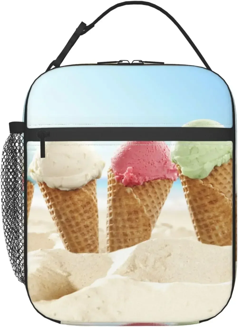 Funny Ice Cream Lunch Bag Insulated Reusable Lunch Box Portable Cooler Lunch Tote Bag For Women Men Work Picnic Travel