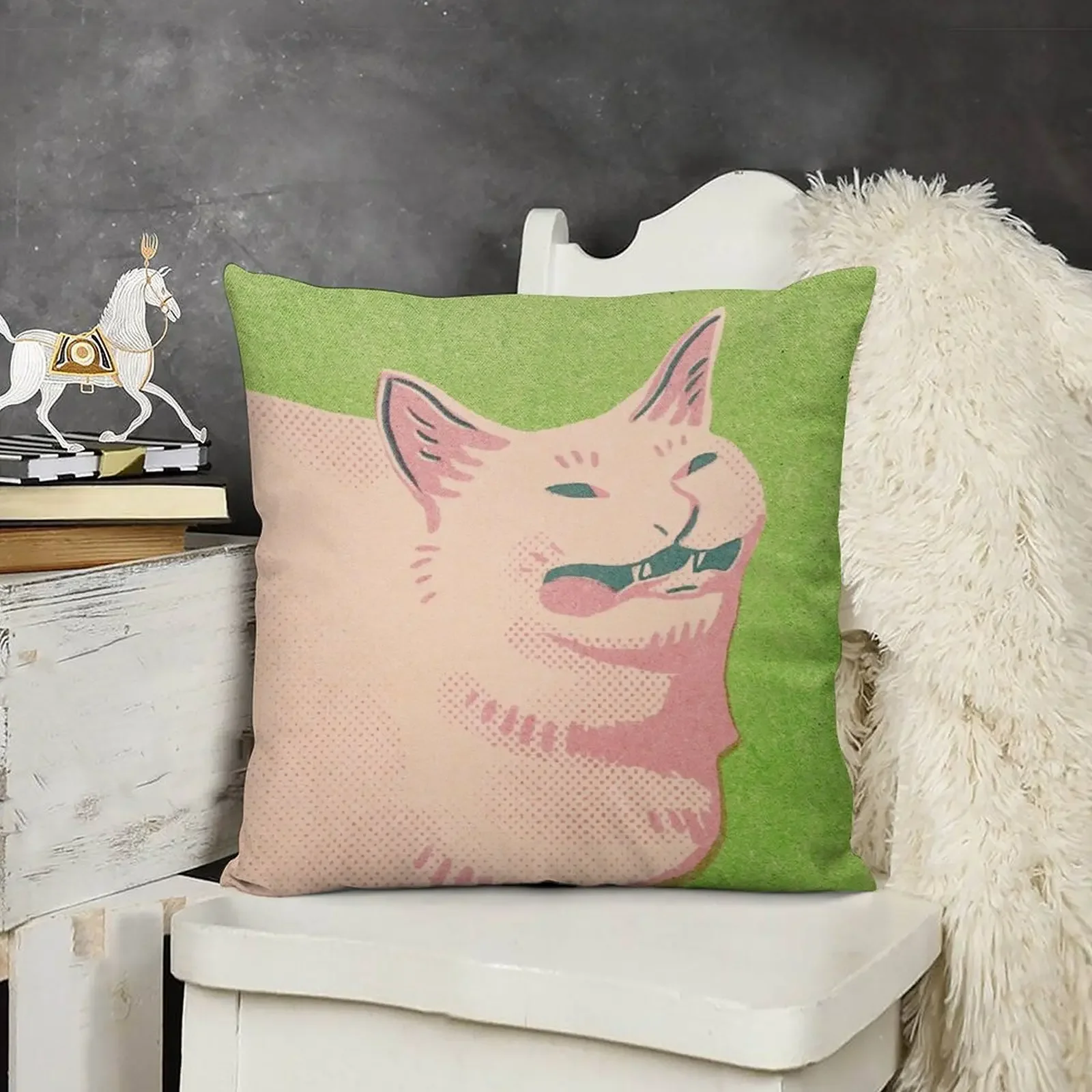 

Sneeze Cat Throw Pillow anime girl Pillows Aesthetic pillow