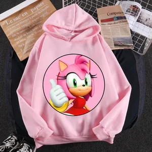 Neue Sonics Jungen Mädchen Sweatshirt mit Kapuzen -Langarmzeichnungen von Cartoons Cartoon Sweatshirt Winter Kinder Kleidung mit Kapuze Kawaii Tops Geburtstagsgeschenke 12 Hauptverkäufe Sonic Children's Clothing - №9