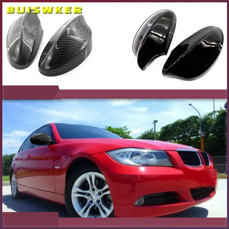 

1 Pair Rear View Mirror Cover Caps for BMW E90 E91 325I 328I 330I Sedan 2005-2008 Gloss Black Side Mirror Covers