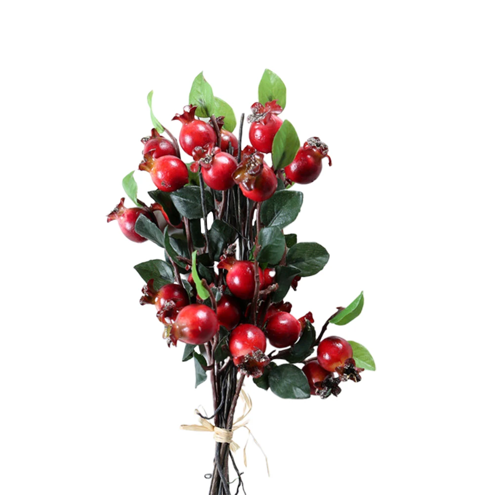 

2 Pcs Artificial Berries Lifelike Fruits Branches Home Decoration Christmas Tree Party Wedding Photo Props Pastoral StyleFake