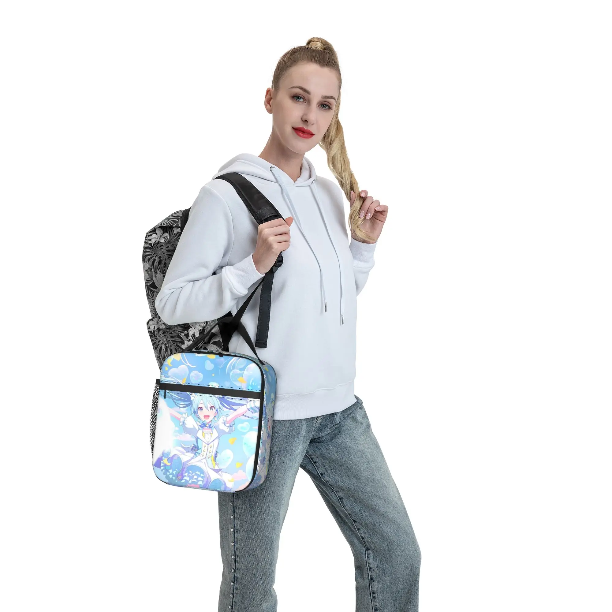 Hatsune Miku Trained Insulated Lunch Bag Cooler Bag Meal Container Project Sekai Large Tote Lunch Box for Men Women Work view 6