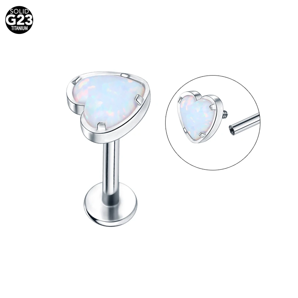 1PC Titanium 16G CZ Gem Labret Stud Lip Rings Zircon Cluster Ear Cartilage Tragus Helix Daith Earring Piercings Women Jewelry