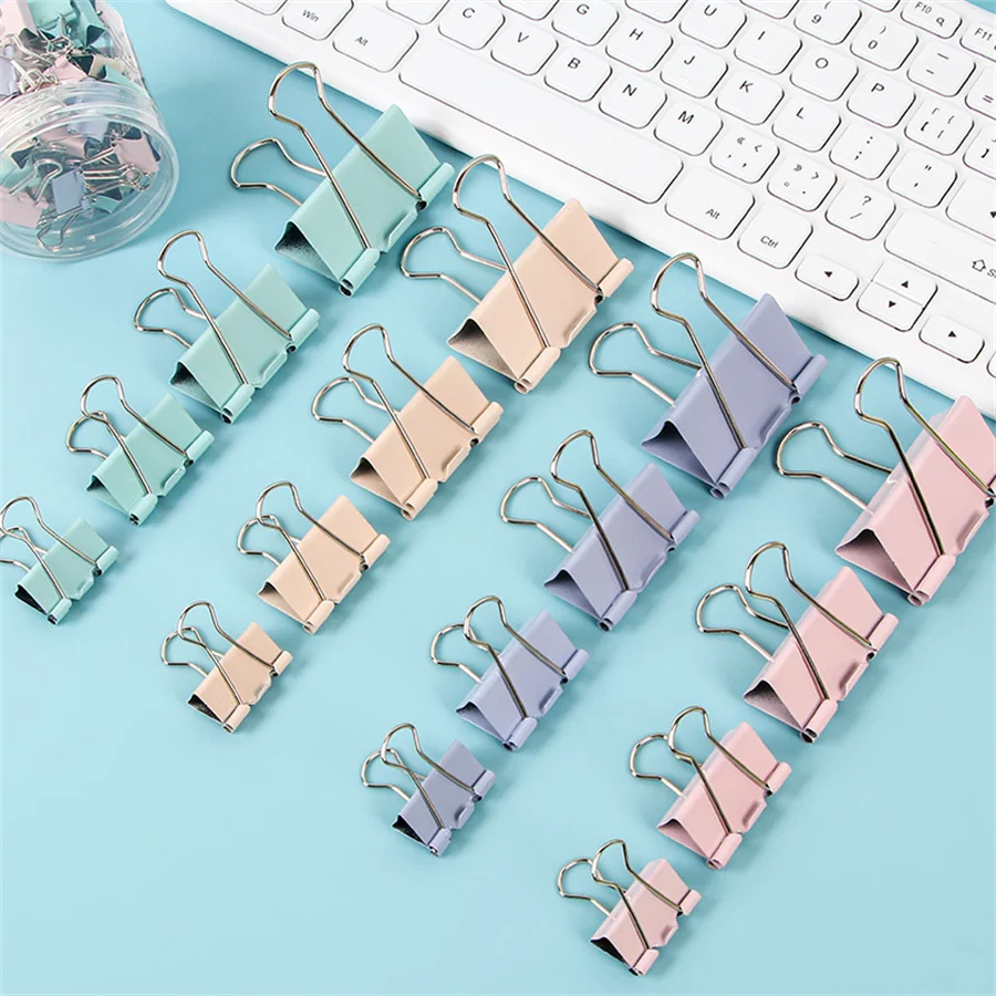 Colorful Metal Paper Clips High Quality Binder Clips Document Office School Stationery Binding Learning Supplies Free Shipping
