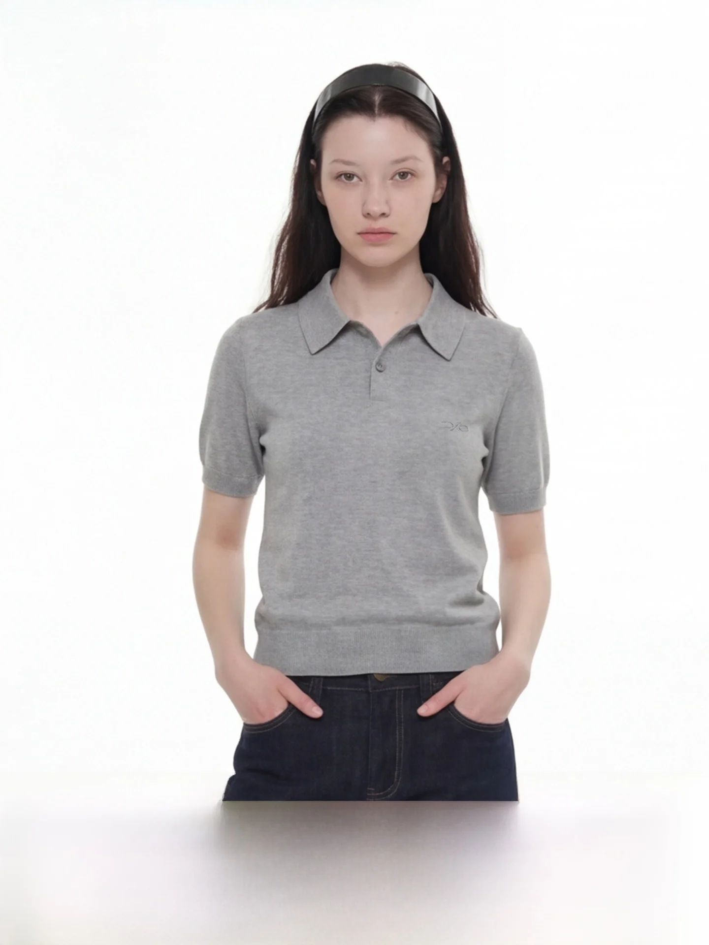 

COIE Summer Pure Color Retro Knitted ort Sve irt Women's Letter Embroidery New Sle T-irt Cotton Nylon Blend