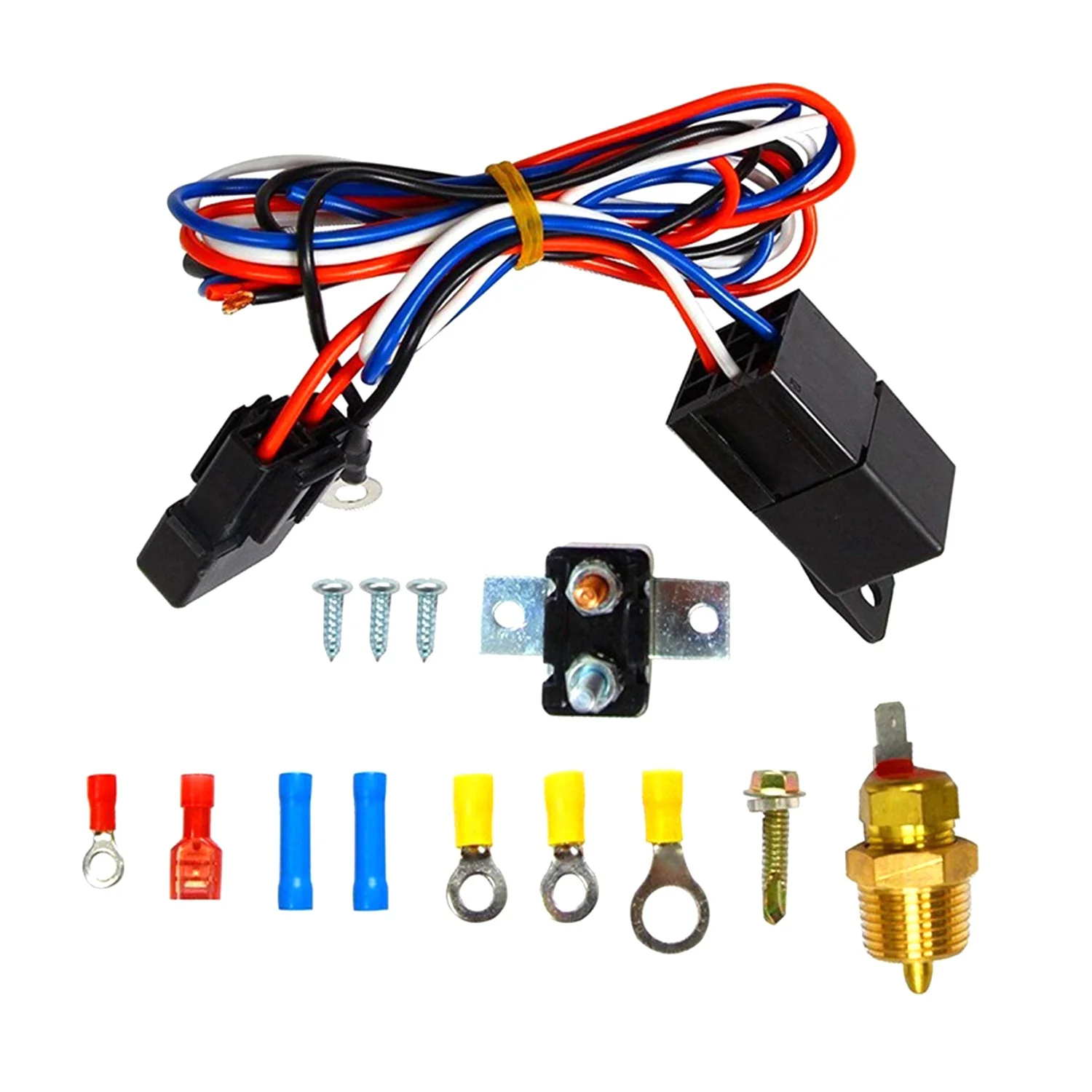 185-175 Degrees Car Electric Radiator Cooling Fan Thermostat Temperature Relay Switch 40A Relay Kit