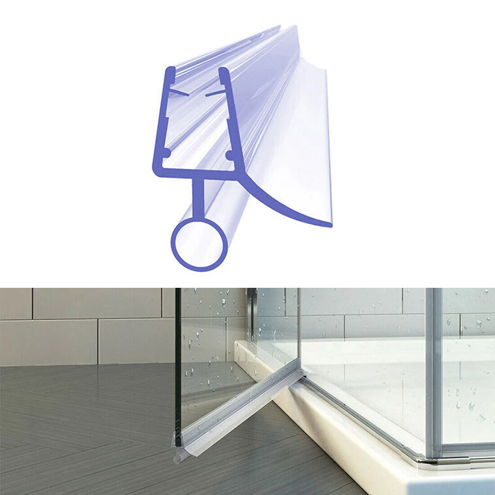 2pcs 50cm Bath Shower Screen Door Seal Strip 6/8/10/12mm Rubber Glass Door Weatherstrip Water Deflector