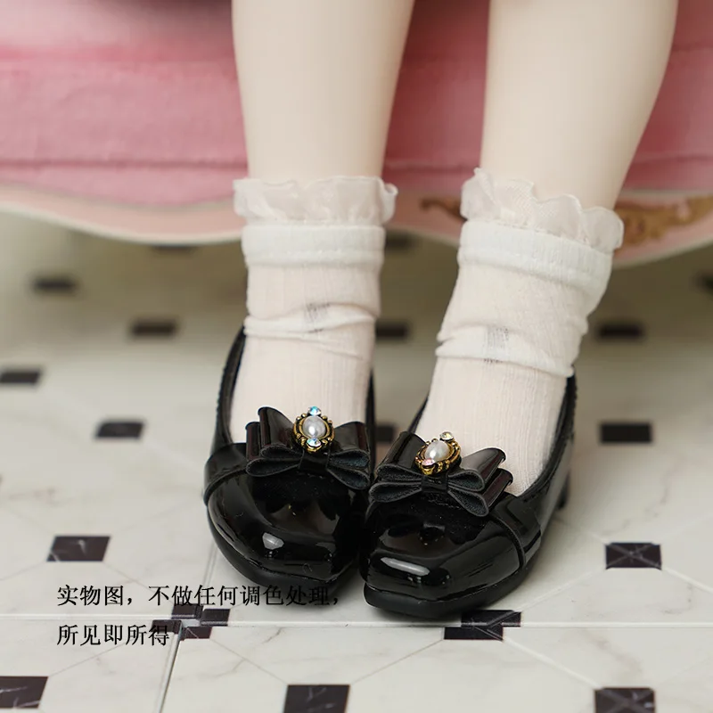 BJD doll shoes suitable for 1/4 size black patent leather BJD doll shoes 1/4 doll accessories