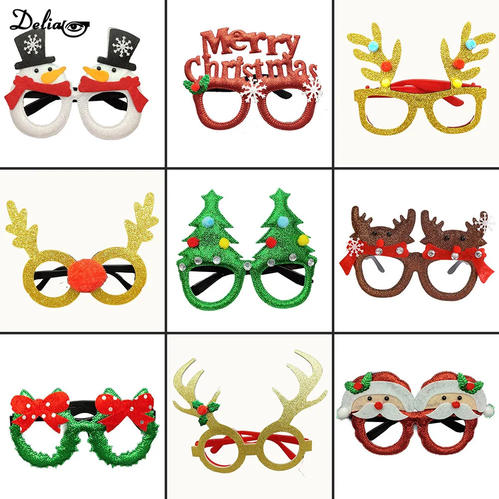 1 Pack Merry Christmas Glasses Santa Claus Snowman Antlers Christmas Tree Christmas Decoration Photo Prop Children New Year Gift