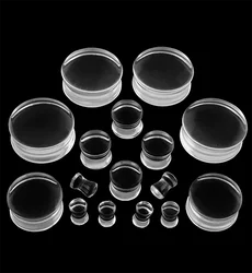1PAIR Acrylic Transparent Color Solid Ear Plugs Earring Ear Tunnels Gauges Cartilage Ear Lobe Body Piercing Jewelry 6mm-25mm