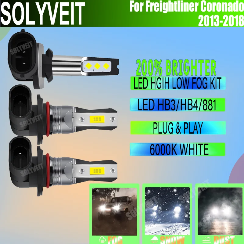 

Halogen Size with Uncompromised LED Performance hb3 hb4 881 High Lo Fog For Freightliner Coronado 2013 2014 2015 2016 2017 2018