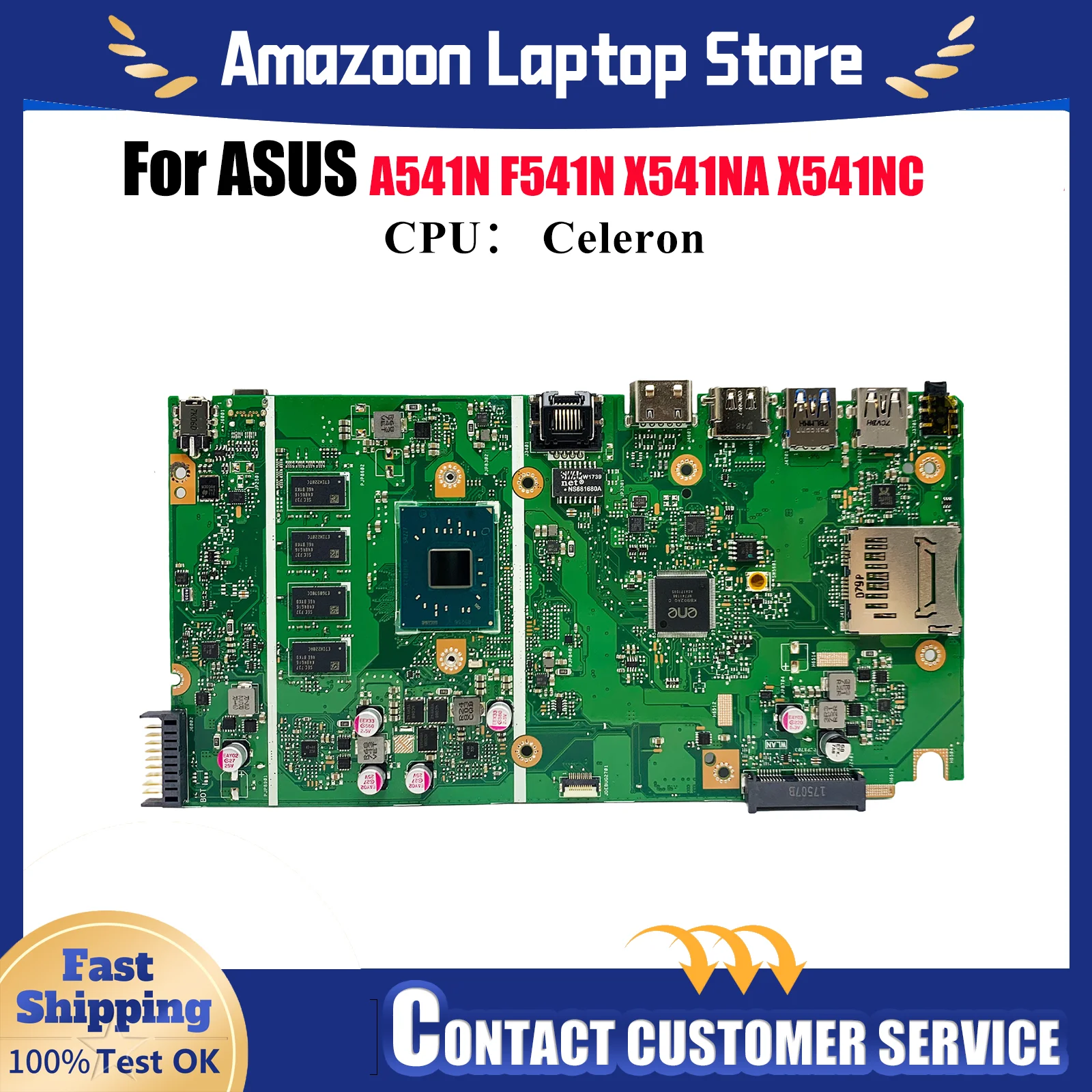 

X541NA Материнская плата для ноутбука ASUS VivoBook F541N X541NC A541N R541N X541NA X541N A541N Материнская плата для ноутбука с процессором Celeron stk