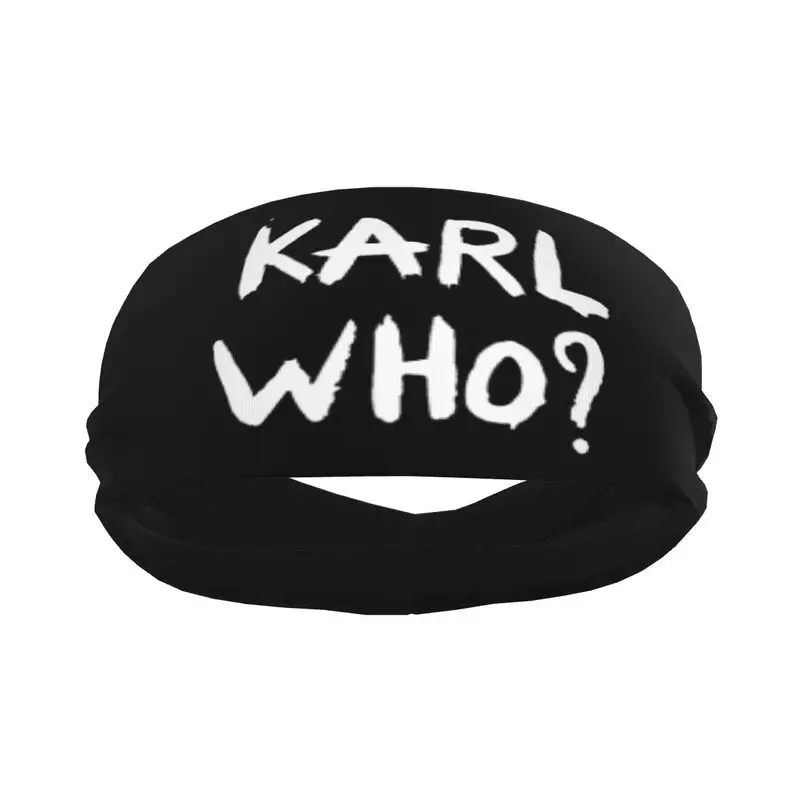 Karl Who Slogan Sports Sweatband Head Bands Sweat Absorbing Headbands for Fitness Running Cycling Hiking Yoga Football Exercise