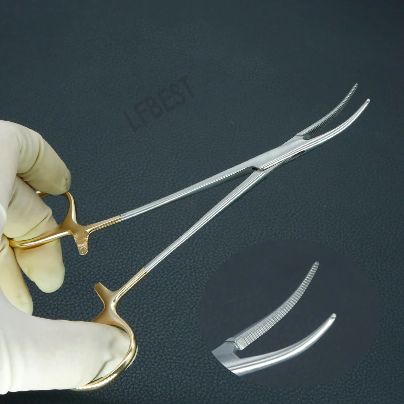 

Stainless Steel 14cm Hemostatic Forceps Elbow Medical Cupping Pliers Fishing Hook Extractor Hemostatic Forceps