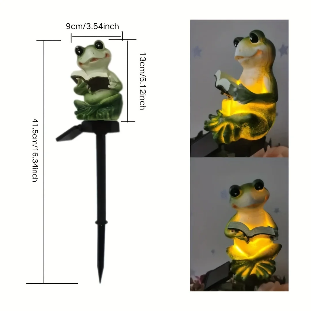 かわいいカエルソーラー照明 LED パスライト裏庭夜の装飾屋外防水パティオランプ花壇庭の杭ライト