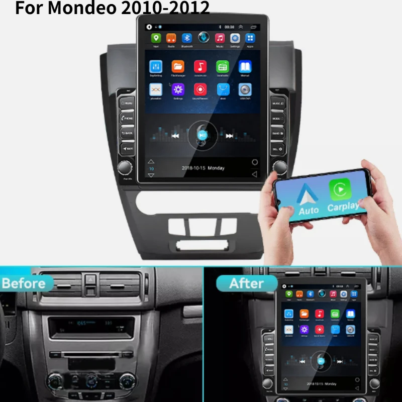 

Car Stereo Radio 9.7 Inch for Carplay for Mondeo 2010-2012 GPS Navi Head Unit 4GB+64GB Fit Android Auto Multimedia Bluetooth