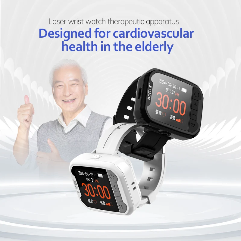 New Design Wrist Cold Laser Therapy Watch for Diabetes Treatment/Rhinitis/Tinnitus/Ulcers with Heart Rate Mode