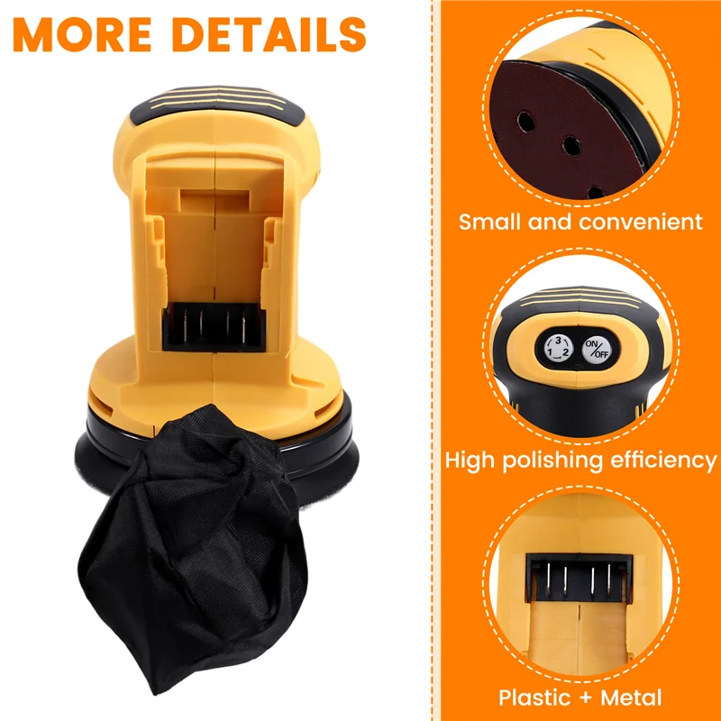 

ABEZ For 18V 20V Battery Cordless Polishing Machine 125Mm Wood Grinder Metal Car Waxing Polishing Machine Wood Grinder