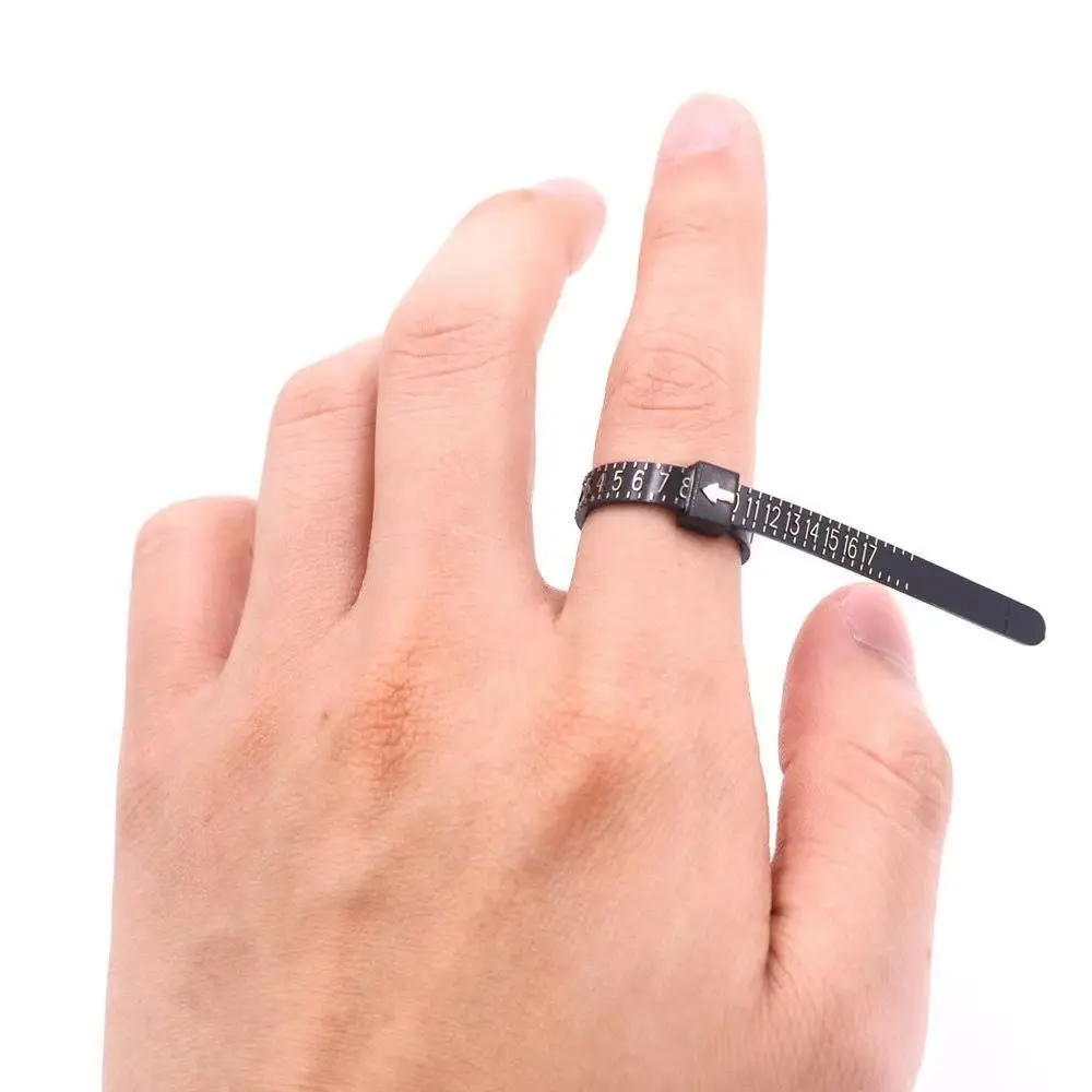 Accurate Measurement Ring Measuring Tape Easy Operation Black/White Ring Measuring Band UK/US/EU/HK/Korean/Japanese Size