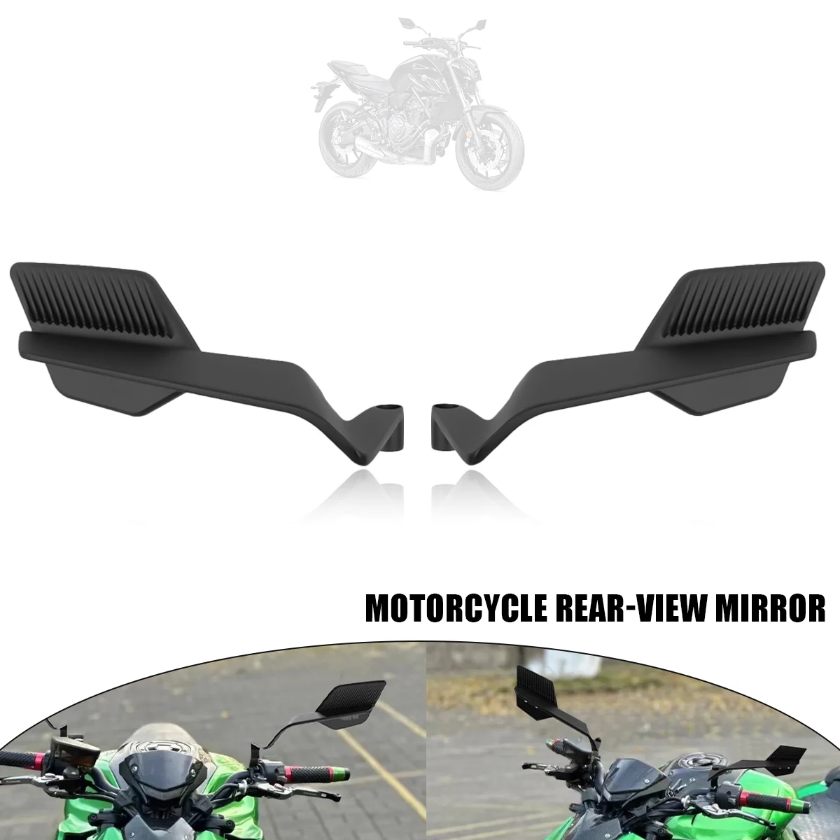 Motorcycle Side View Mirror For Kawasaki Z1000 Z900 Z800 Z750 Z650 Z400 Z300 Z250 Z125 Rearview Mirrors Kits Rotate Adjustable image 5